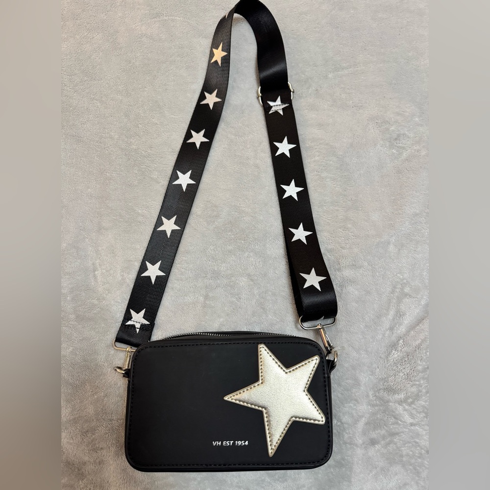 Vintage Havana Black and Silver Star Crossbody Bag